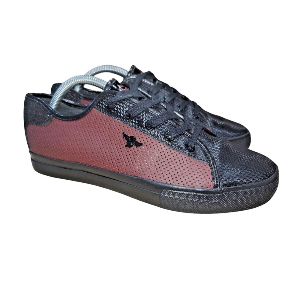 Creative Recreation Mens Black Red Casual Perforated Sneakers Shoes Size 9